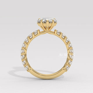 1.50CT Pear Diamond Pave Setting Moissanite Engagement Ring