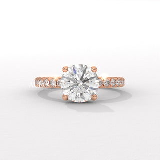 1.50CT Round Diamond Hidden Halo Pave Setting Engagement Ring
