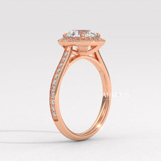 2.0CT Round Cut Halo Pave Setting Moissanite Diamond Engagement Ring