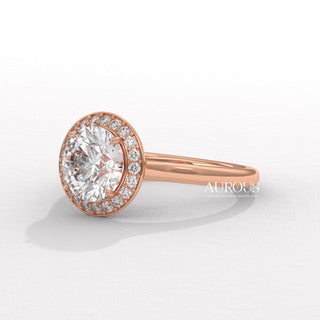1.50CT Round Cut Diamond Halo Setting Moissanite Engagement Ring
