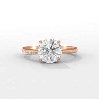 2.0CT Round Diamond Hidden Halo Setting Moissanite Engagement Ring