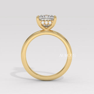2.0CT Princess Cut Diamond Hidden Halo Setting Moissanite Engagement Ring