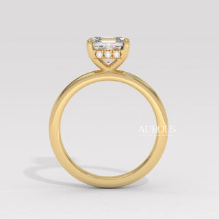 1.50CT Asscher Cut Diamond Hidden Halo Moissanite Engagement Ring