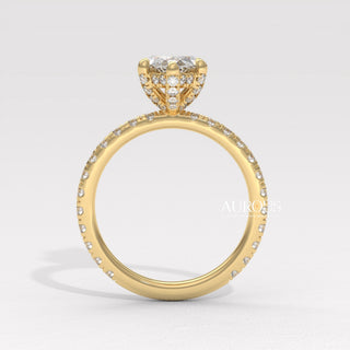 2.50CT Marquise Diamond Hidden Halo Moissanite Engagement Ring