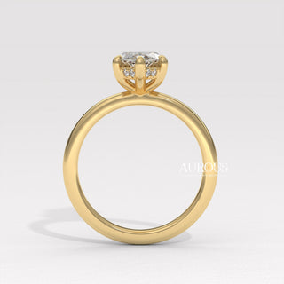 2.0CT Marquise Diamond Hidden Halo Moissanite Engagement Ring