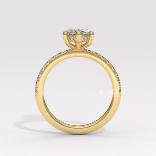 2.0CT Marquise Cut Pave Setting Moissanite Engagement Ring