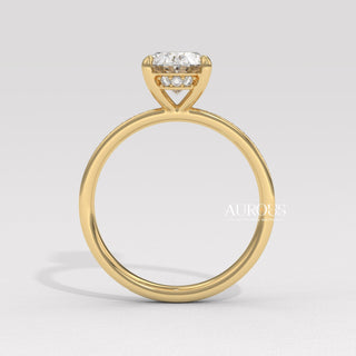 1.0CT Oval Diamond Pave Setting Moissanite Engagement Ring