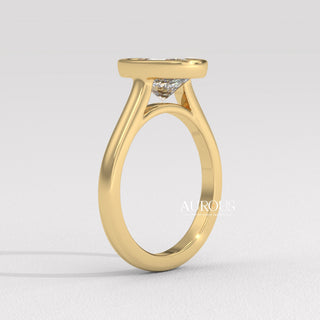 1.50CT Oval Diamond Bezel Setting Solitaire Moissanite Engagement Ring