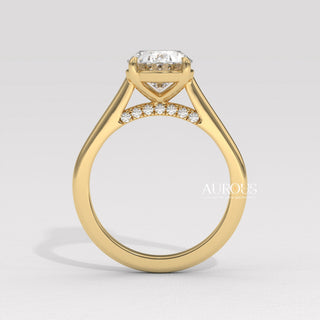 1.50CT Oval Cut Hidden Halo Moissanite Engagement Ring