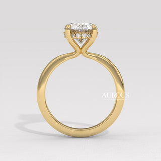 1.50CT Oval Cut Hidden Halo Diamond Moissanite Engagement Ring