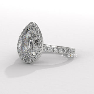 custom pear diamond ring, modern pear engagement ring, pear cut diamond prong setting, pear diamond ring setting