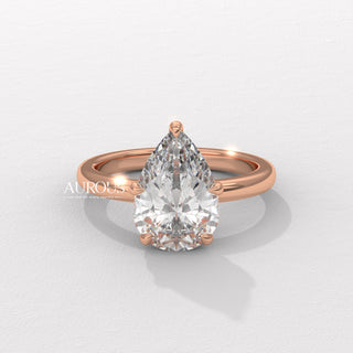 1.50CT Pear Diamond Hidden Halo Moissanite Engagement Ring