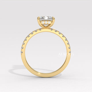 1.50CT Radiant Diamond Pave Setting Moissanite Engagement Ring