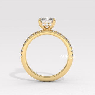 2.0CT Radiant Cut Diamond Pave Setting Moissanite Engagement Ring