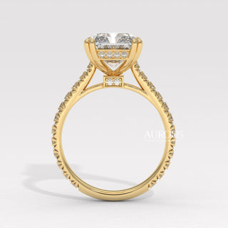 5.0CT Radiant Diamond Hidden Halo Moissanite Engagement Ring