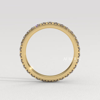 Round Diamond Pave Setting Eternity Moissanite Wedding Band