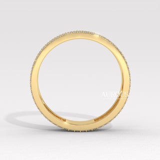 Round Diamond Cluster Setting Wide Moissanite Wedding Band