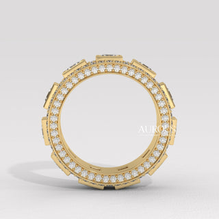 Princess Diamond Unique Eternity Moissanite Wedding Band