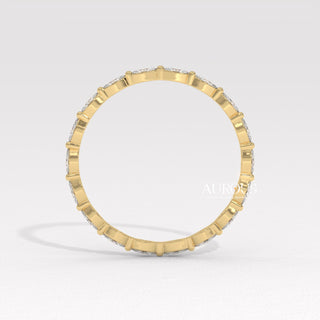 Marquise Diamond Eternity Moissanite Wedding Band