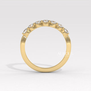 Round Diamond Half Eternity Moissanite Wedding Band