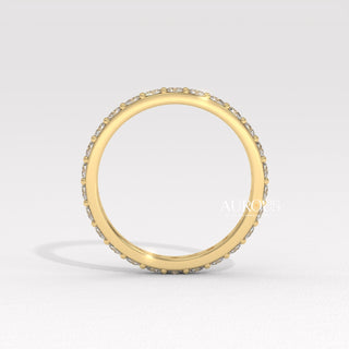 Round Diamond Pave Setting Eternity Wedding Band