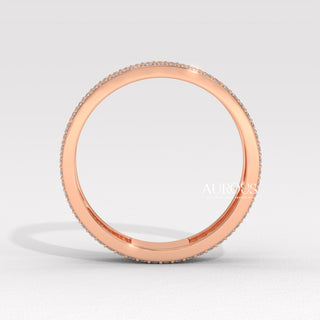 Round Diamond Cluster Setting Wide Moissanite Wedding Band