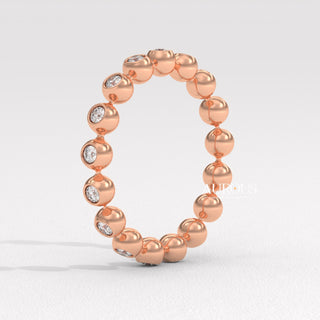 Round Diamond Bezel Setting Eternity Moissanite Wedding Band