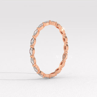 Marquise Diamond Eternity Moissanite Wedding Band