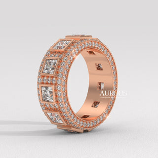 Princess Diamond Unique Eternity Moissanite Wedding Band