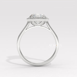 2.0CT Round Cut Halo Pave Setting Moissanite Diamond Engagement Ring