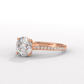 1.50CT Round Diamond Pave Setting Moissanite Engagement Ring