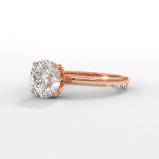 2.0CT Round Cut Hidden Diamond Moissanite Engagement Ring