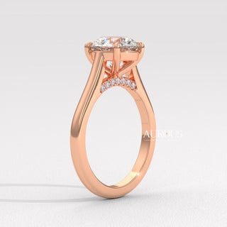 1.50CT Round Diamond Hidden Halo Moissanite Engagement Ring