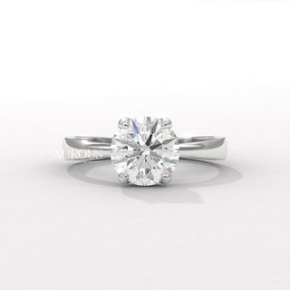 1.0CT Round Cut Diamond Hidden Halo Setting Moissanite Engagement Ring