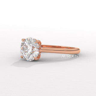 2.0CT Round Diamond Hidden Halo Moissanite Engagement Ring