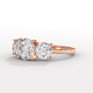 1.50CT Round Diamond Three Stone Setting Moissanite Engagement Ring