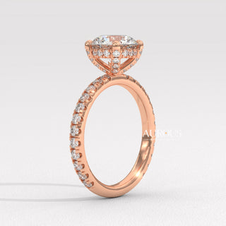 1.50CT Round Diamond Hidden Halo Pave Setting Engagement Ring
