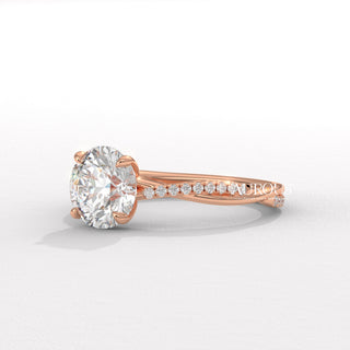 1.50CT Round Diamond Twisted Pave Setting Moissanite Engagement Ring