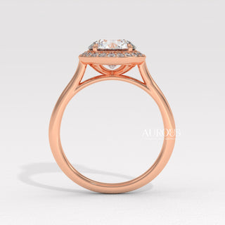 1.50CT Round Cut Diamond Halo Setting Moissanite Engagement Ring