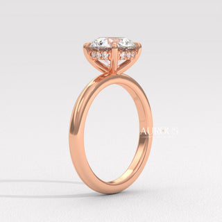 2.0CT Round Diamond Hidden Halo Setting Moissanite Engagement Ring