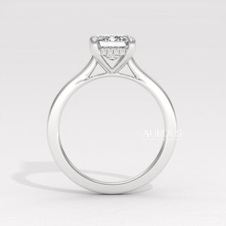 2.0CT Emerald Cut Diamond Hidden Halo Setting Moissanite Engagement Ring