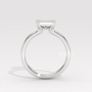 1.0CT Emerald Cut Diamond Bezel Setting Moissanite Engagement Ring
