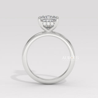 2.0CT Princess Cut Diamond Hidden Halo Setting Moissanite Engagement Ring