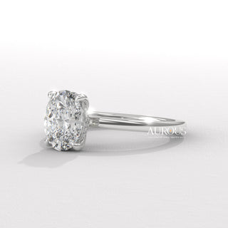 1.50CT Oval Diamond Hidden Halo Setting Moissanite Engagement Ring