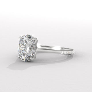 1.50CT Oval Cut Hidden Halo Moissanite Engagement Ring