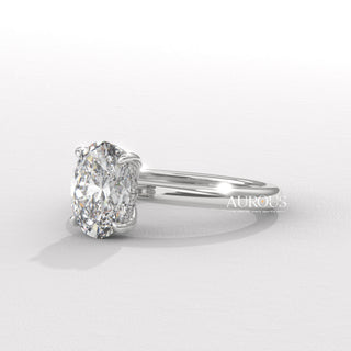 1.50CT Oval Diamond Hidden Halo Moissanite Engagement Ring