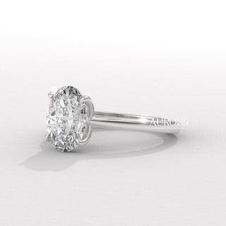 2.0CT Oval Diamond Solitaire Moissanite Engagement Ring