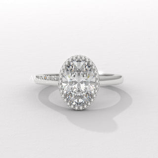 2.0CT Oval Diamond Vintage Style Bezel Setting Moissanite Engagement Ring