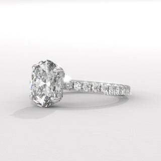 1.50CT Oval Diamond Pave Setting Moissanite Engagement Ring