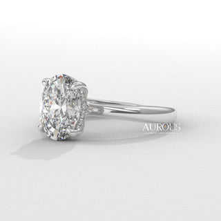1.50CT Oval Cut Hidden Halo Diamond Moissanite Engagement Ring